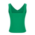 thumbnail image 4 of JGGSPWM Women's Tank Tops Solid Open Back Casual Camisole V Neck Basic Sleeveless Dressy Green S, 4 of 6