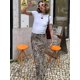 thumbnail image 5 of HH TRAF Falda recta con estampado animal ajustada, informal, a la moda para mujer, con todo combinado, sexy, elegante, con estampado de leopardo, para la calle, 5 of 5