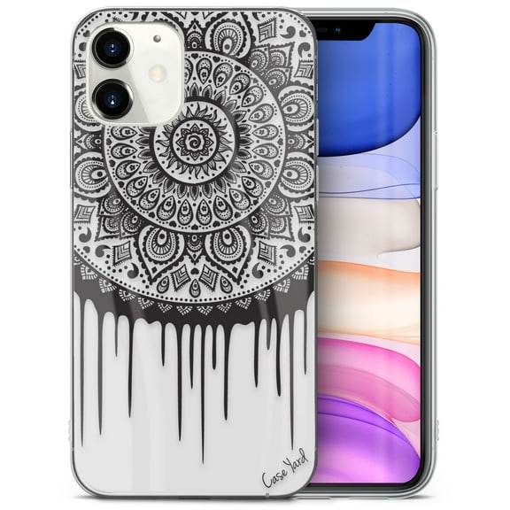 TPU Clear Case for iPhone 13 Mini with Dripping Mandala design phone cover