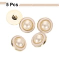 thumbnail image 3 of Uxcell 5pcs 35L Gold Faux Pearl Buttons 22mm 7/8" Plastic Round Sewing Button Replacement Craft Fastener for Coats Clothing DIY Decoration Crafts #2, 3 of 7
