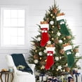 thumbnail image 6 of Tumao Christmas Stockings, Personalized Knitted Xmas Stockings, Red and Green Cable Knit Stocking Candy Gift Bags with Pompom for Family Christmas Holiday Decoration, 2 pack, 6 of 8