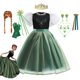 thumbnail image 2 of Disney Frozen Anna princesa vestido para niñas Puff manga malla vestido de graduación niños Navidad Cosplay Snow Queen fiesta de cumpleaños disfraces 5-6T (etiqueta 130) Gao Jinjia LED, 2 of 2