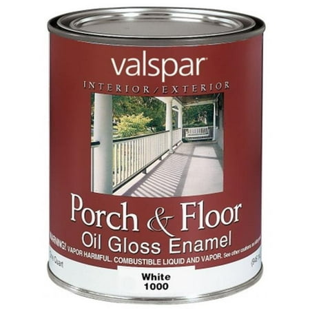 Valspar Brand 1 Quart White Porch & Floor Oil Enamel Paint  27-1000 (Best Paint For Porch Railings)