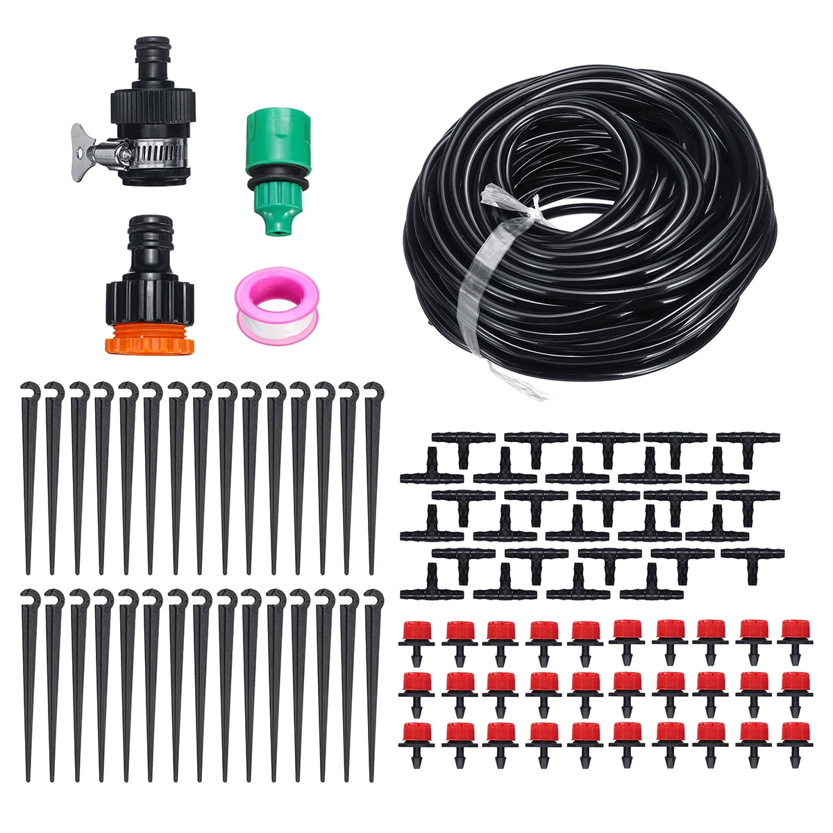 186pcs 50Ft Automatic Drip Irrigation System Watering Kit Micro Sprinkl 