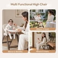 thumbnail image 4 of PRVAETU Foldable High Chair For Baby, Easy-to-Clean Feeding Chair with Removable Tray, Adjustable Legs and Seat Belt For Infant Toddlers,Beige, 4 of 7