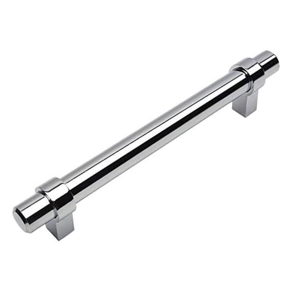 10 Pack 161-128CH Polished Chrome Contemporary Bar Cabinet Handle Pull - 5" (128mm) Hole Centers