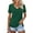Dark Green, variant on Women Shirts Short Sleeve T Shirts V Neck Tee Tops Solid Tunic, Black XL