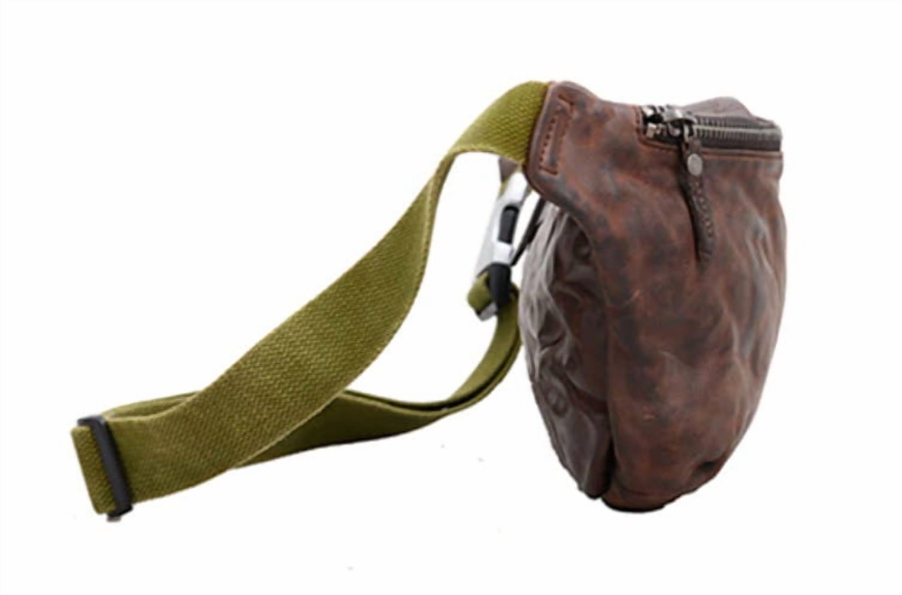 "Boardwalk" Jumbo Vintage Top Layer Leather Waist Fanny Pack & Sling