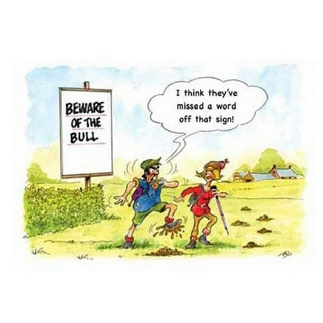 Kevin Milner Beware Of The Bull Countryside Greetings Card
