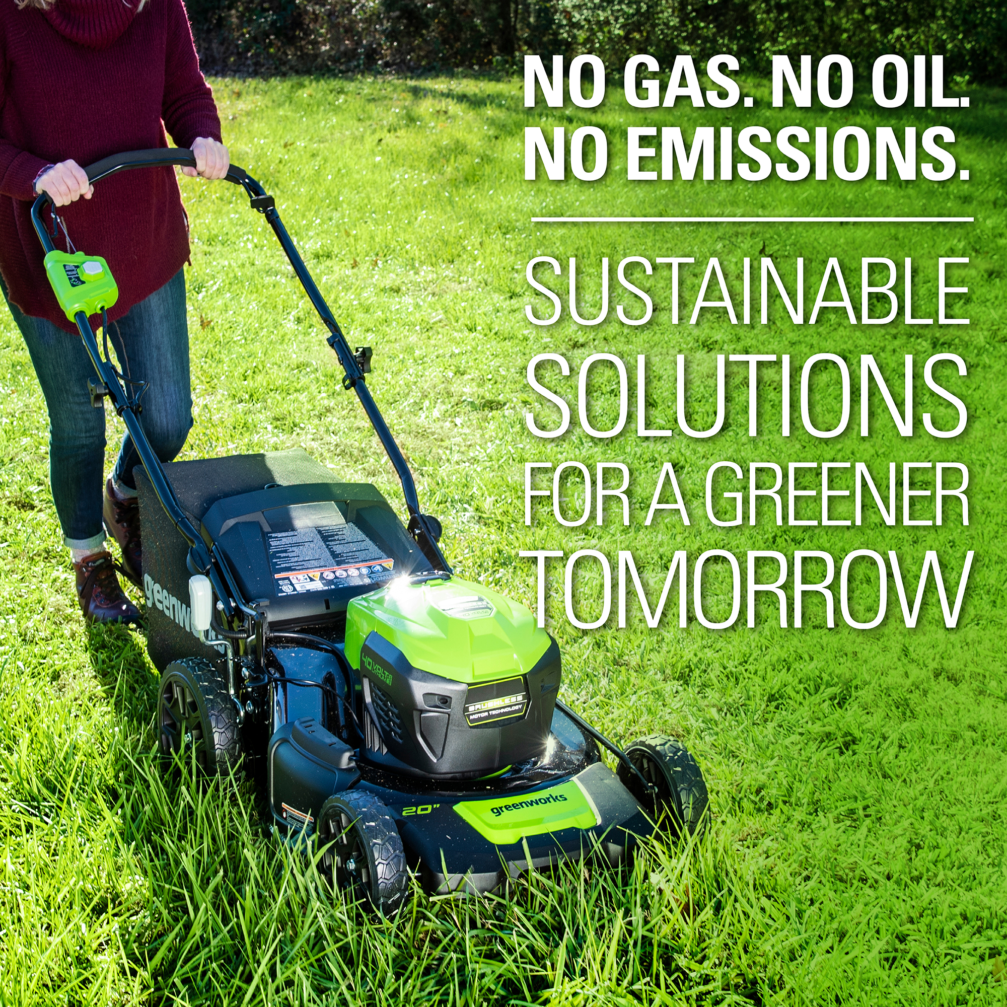 Greenworks 40V 20" Brushless Push Lawn Mower with 4.0 Ah Battery & Quick Charger 2516302VT - image 6 of 13