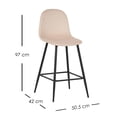 thumbnail image 2 of Ilios Innova | Juego de 4 Sillas Altas de Bar Candina Beige con Estructura Metálica Negra, Diseño Moderno y Elegante para Barra de Cocina, Comedor o Restaurante, 2 of 9