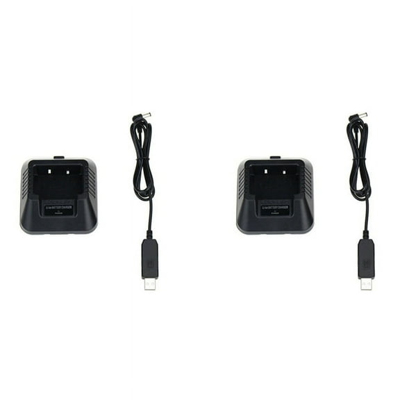 2X Walkie Talkie Battery Charger USB Charging Cable Replacement for UV-5R UV-5RE -5R Two Way Radio,2 x UV5R charger for ,Black