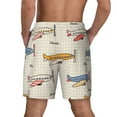 thumbnail image 4 of Gaeub Striped Vintage Planes Mens Swim Trunks Stretch Beach Shorts Quick Dry for Men Swim Shorts Swimwear with Pockets- Large, 4 of 9