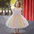 thumbnail image 2 of Coerni Flower Girl Dress | Toddler Baby Girl Rainbow Tulle Wedding Birthday Parties Fancy Princess Dresses Formal Pageant Gown, 2 of 4