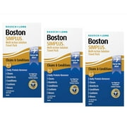 Boston® SIMPLUS Multi-Action Solution Travel Kit and Lens Case - from Bausch + Lomb, 1 fl oz (30 mL), Contact Lens Case Included, 3 Pack