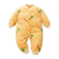 thumbnail image 2 of Utoimkio Newborn Infant Baby Romper Boy Girl Long Sleeve Floral Print One Piece Jumpsuit Winter Fleece Warm Outwear Clothes Pajamas Outfits for Kids 3-18M, 2 of 7