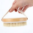 thumbnail image 4 of SPOORYYO Wooden Bristle Bath Brush - Natural Boar Bristle Body Brush for Exfoliation and Circulation - 11x11x3.5cm - Includes Massage Nodes for Wet or Dry Use - 1 Pc, 4 of 8