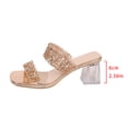 thumbnail image 6 of Women’s Chunky Heel Sandals with Rhinestone Design & Peep Toe, Comfortable Dressy Mules for Dates, Photoshoots, and Weekend Outings, 6 of 9