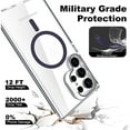 thumbnail image 5 of Dteck Samsung Galaxy S24 Ultra Clear Case with Camera Cover Stand,Military Grade Protection Compatible with MagSafe Slim Shockproof Magnetic Case Cover for Samsung Galaxy S24 Ultra ,Purple, 5 of 6