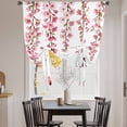 thumbnail image 3 of Butterfly Flower Tie Up Curtains for Windows, Balloon Window Shades, Watercolor Farmhouse Country Pink Floral Kitchen Window Treatments Roll Up Curtain for Basement/Nursery 52"x45", 3 of 8