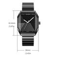 thumbnail image 3 of Reloj de pulsera de cuarzo unisex con correa de acero inoxidable, resistente al agua hasta 30 m, elegante reloj de vestir casual, caja de 36 mm, adecuado para hombres y mujeres, 3 of 9