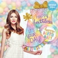 thumbnail image 2 of 18 inch Opal Birthday Betallic Foil Mylar Balloon - Party Supplies Decorations, 2 of 2