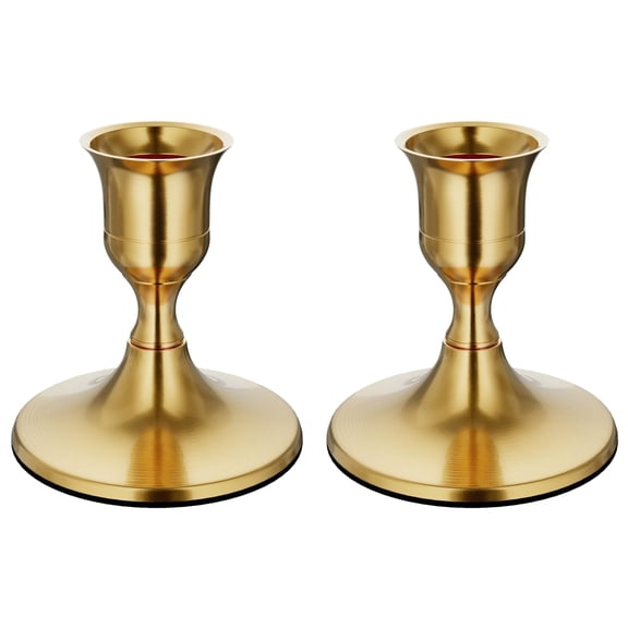 Appoft Brass Gold Taper Candle Holders Set of 2, Vintage Metal Candlestick Holders for Dinner Room Table Centerpiece or Mantel Wedding Party Decor