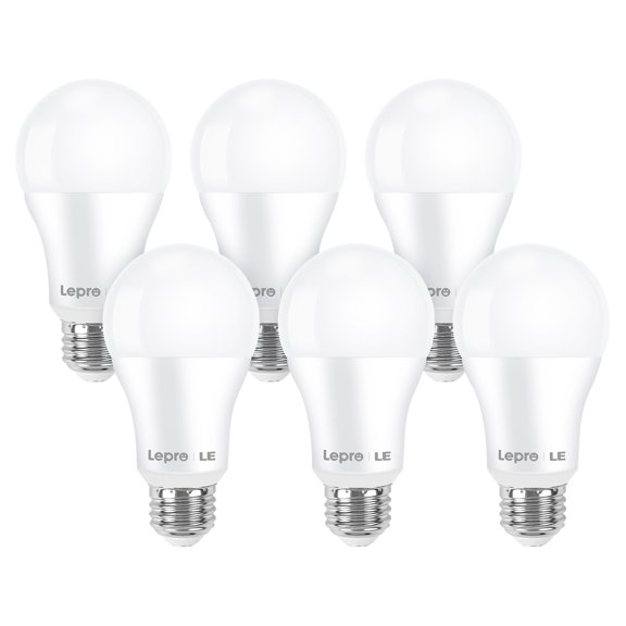 Lepro Ampoules DEL Équivalentes 100 W, 14 W 1500 Lumens Ampoule DEL Blanc Lumière du Jour 5000 K, Ampoule Non Dimmable, Base Standard A19 E26, Durée de Vie 10 000 Heures, 6 Paquets