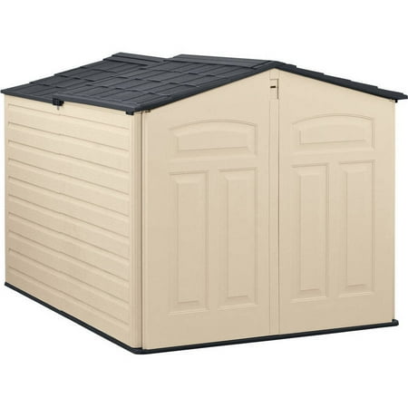 Rubbermaid 6 x 5 ft Storage Shed with Slide Lid, Sandstone & (Best Price Plastic Garden Sheds)