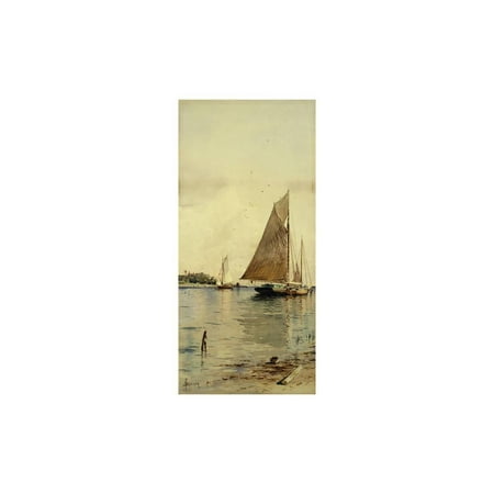Drying the Sails, Oyster Boats, Patchogue, Long Island Print Wall Art By Alfred Thompson