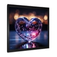 thumbnail image 2 of Designart "Luminous Blue Transparent Heart III" Abstract Shapes Picture Framed Canvas Wall Art, 2 of 5