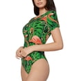 thumbnail image 2 of Naloa Flamingo Women's Short-Sleeved Onesie, One-Piece Swimsuit for Parties, dates, clubs - Small, 2 of 9