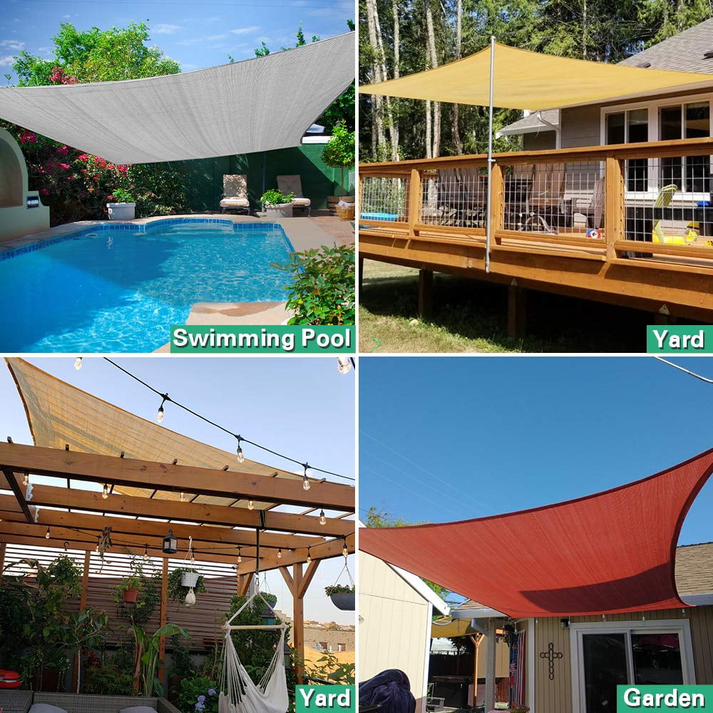 Outdoor Sunshade Sail Canvas Canopies & Privacy Screens Shading for Patio Garden Backyard, 12'x12'