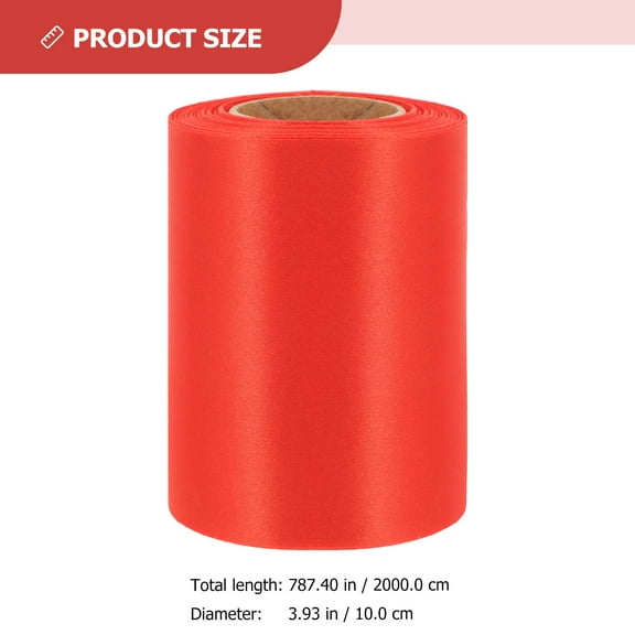 SEWACC Thick Red Ribbon 1 Roll for Diy Making and Party Decoration 2000cm x 10cm Polyester