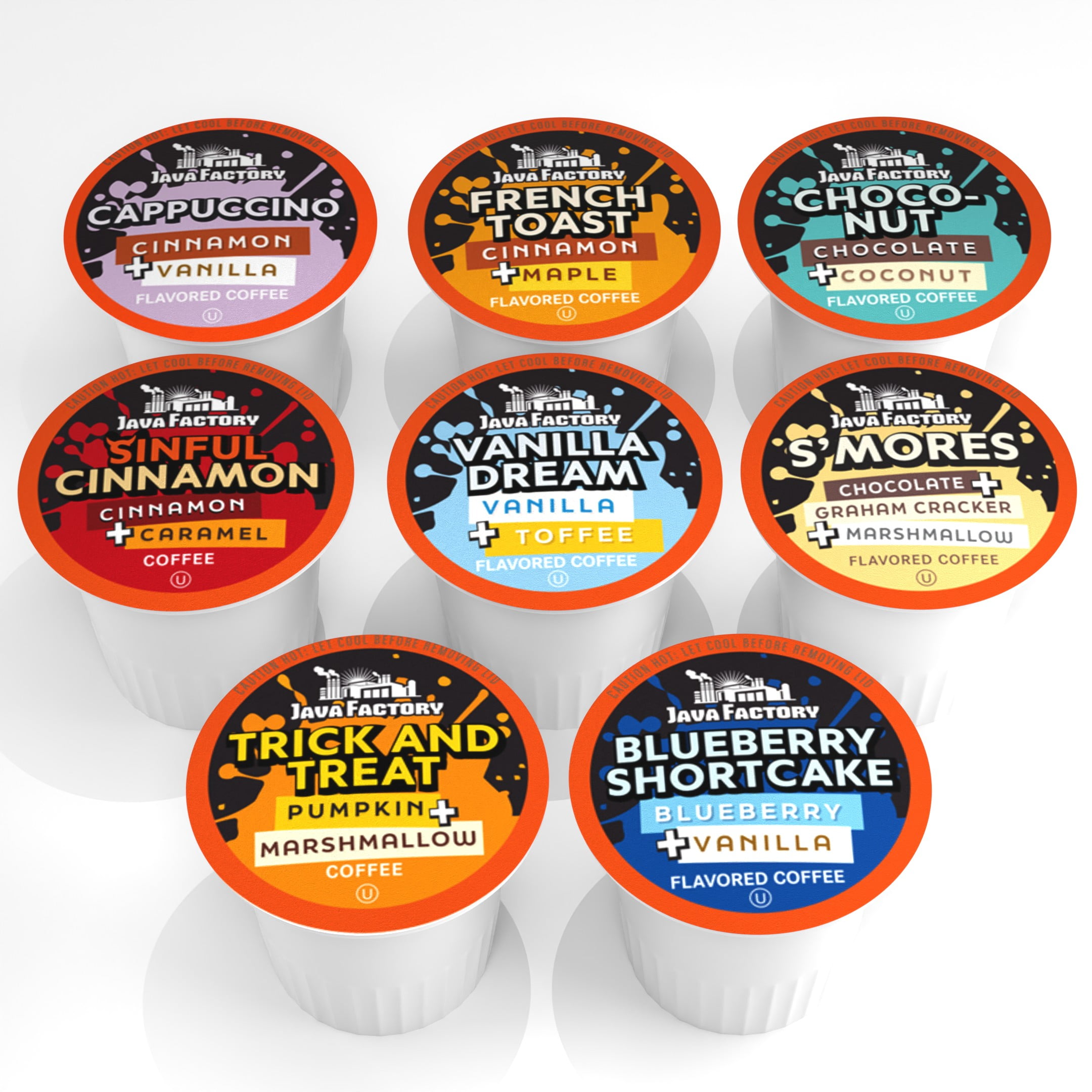 Java Factory Flavored Coffee Pods, Assorted Sampler, Variety Pack, Compatible with K Cup Brewers Including 2.0, 80 Count