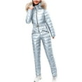 thumbnail image 3 of DUMUIELD Women's Ski Suit One Piece Jumpsuits Waterproof Snowsuits Winter Snow Snowboarding Suits Faux Fur Collar Puffy Coat Jumpsuit, 3 of 6