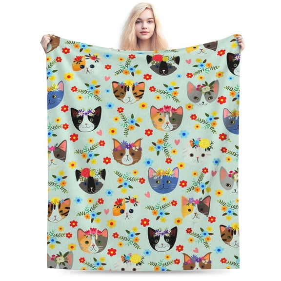 Cute Cat Blanket for Cat Lovers Soft Cozy Warm Suitable for All Seasons 50x40