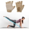 thumbnail image 4 of Unique Bargains Yoga Gloves Fingerless Pilates Gloves One Size Beige, 4 of 5