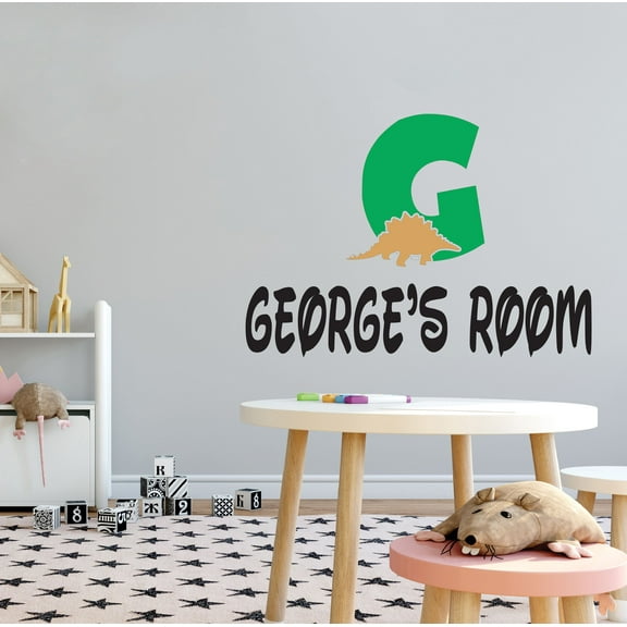 DINO LETTER G - Kids Bedroom Dinosaur Art Letter G Alphabet Design Decoration Customized Name Design Vinyl Home Art Wall Decal Sticker 10" x 7"