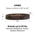 thumbnail image 3 of FurHaven Pet Products Ultra Plush Oval Pet Bed for Dogs & Cats - Chocolate, Jumbo, 3 of 10