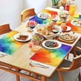thumbnail image 2 of Rainbow Tie Dye Ink Pattern Summer Placemats Table Placemats Set Of 4-Linen Kitchen Washable Placemats Table Mats 11.8"x17.7" Non-Slip Heat Resistant, 2 of 6