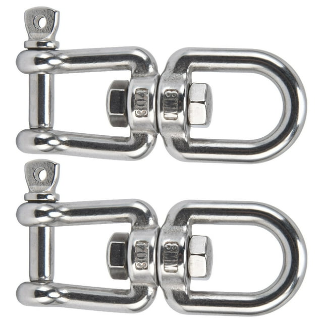 Crochet de Manille, Anneau Rotatif de Chaîne de Diamètre de Section 8mm Rotation 360 Acier Inoxydable 304 Grande Capacité de Charge pour Corde d'Escalade pour Chaise Hamac