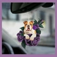 thumbnail image 3 of TERGAYEE Rose Series Dog Car Pendant,Cute Dog and Purple Roses Printed Flat Car Rear View Mirror Accessories,Car Accessories Dog Lovers Gift, 3 of 5