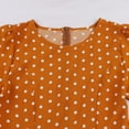 thumbnail image 4 of Sakmal Crew Neck Dresses for Women Trendy Short Sleeve Pleated Orange Polka Dot Above Knee Sun Dresses A-Line Dresses Ladies Dresses Plus Size, 4 of 7