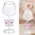 thumbnail image 1 of Copas de vino con forma de lazo, de vidrio transparente soplada a mano, decorativas y elegantes copas de champán para despedida de soltera, bar,, 1 of 8