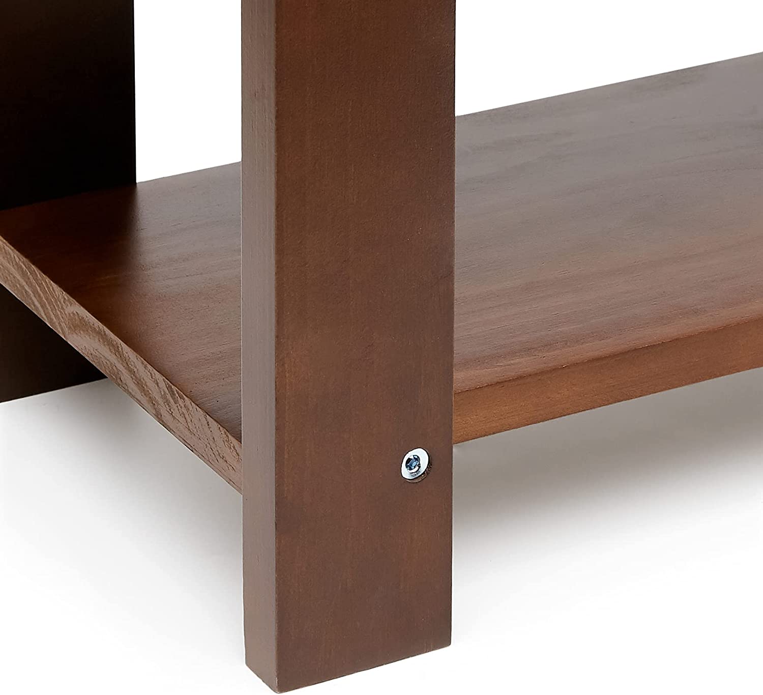 Solid Pine Wood Entryway Shoe Rack Bench, Espresso