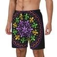 thumbnail image 2 of Haiem Mardi Gras5 Mens Swim Trunks with Compression Liner 2 in 1 Swimming Shorts Stretch Swimwear Quick Dry,Board Shorts-Small, 2 of 9