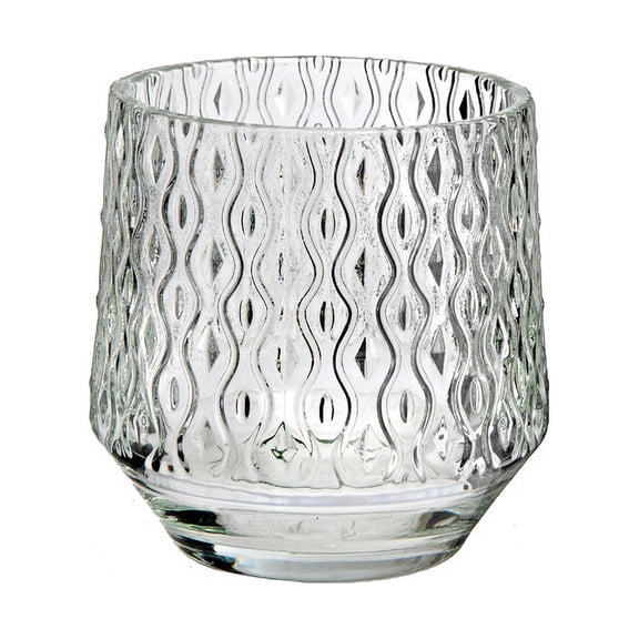 Maison Concepts Round Glass Candle Holder (Deco) - Set of 4 (3.9L X 3.9W X 3.85H)