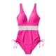 thumbnail image 4 of Traje de baño de una pieza para mujer, bikini liso sin espalda, traje de baño de dos piezas con tiras, conjunto de ropa de playa, traje de baño de moda playera para mujer, trajes de baño de una pieza, 4 of 4