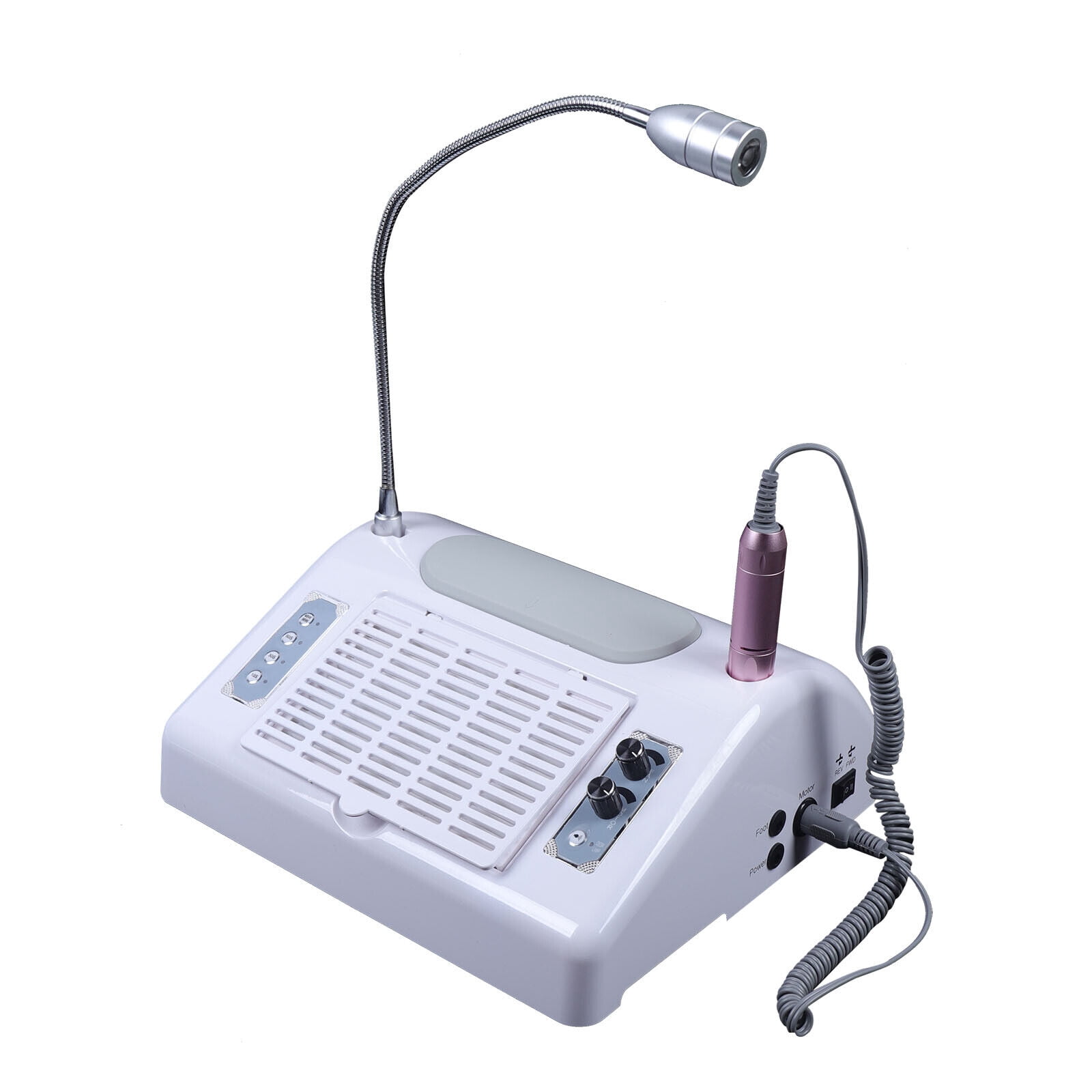 Modern White 5-in-1 Electric Nail Drill Machine for Most Nail Adhesives on The Market Multi-angle Bending Design